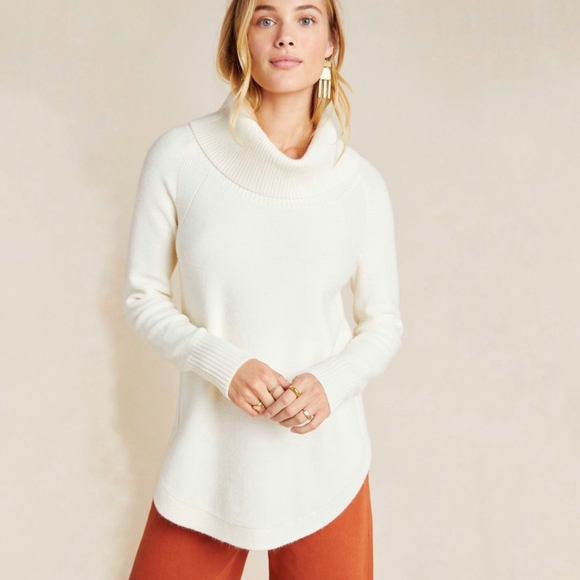 Anthropologie Sweaters - Anthropologie Georgia Cowl Neck Ivory Tunic